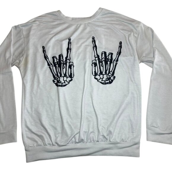 SHEIN Sweaters - Shein Skeleton Handprint Pullover Sweater Womens Size M​​​​​​